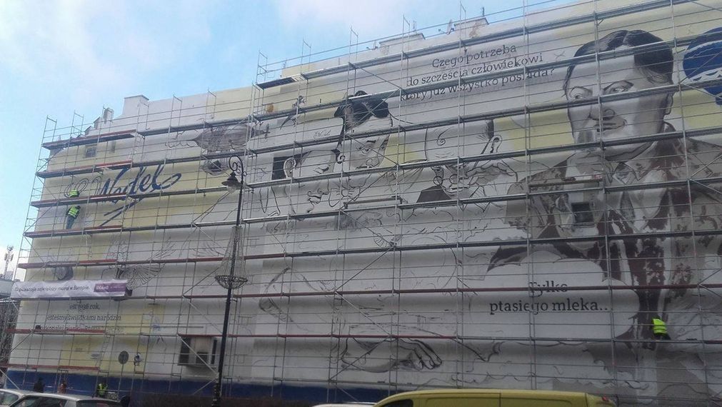 Nielegalna reklama czy wysmakowana grafika? Na Pradze powstaje ogromny mural