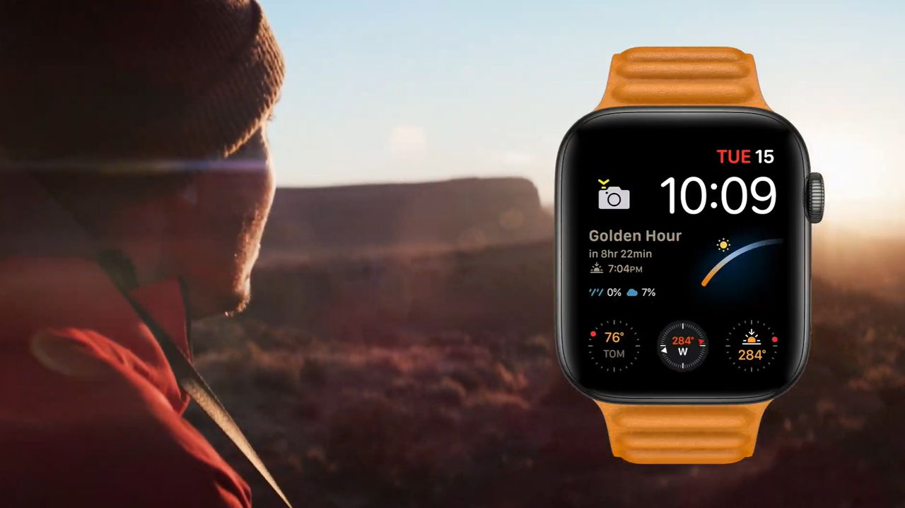 Watch Series 6 z tarczą stworzoną na potrzeby fotografów, fot. stopklatka z prezentacji Apple Event 2020 / YouTube.