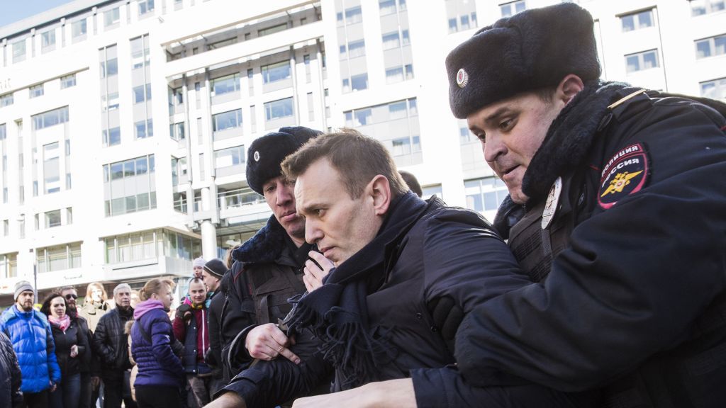 Opposition rally in Moscow
MOSCOW, RUSSIA - MARCH 26: (----EDITORIAL USE ONLY  MANDATORY CREDIT - "EVGENY FELDMAN FOR ALEXEY NAVALNY CAMPAIGN / HANDOUT" - NO MARKETING NO ADVERTISING CAMPAIGNS - DISTRIBUTED AS A SERVICE TO CLIENTS----) Police officers detain anti-corruption campaigner and opposition figure Alexei Navalny during an opposition rally on March 26, 2017 in Moscow.


 (Photo by Evgeny Feldman for Alexey Navalny's campaign / Handout/Anadolu Agency/Getty Images)
Anadolu
Russia, corruption, protest, 2017, opposition, Moscow, protestors, Demonstration, rally, demonstrators, Alexei Navalny