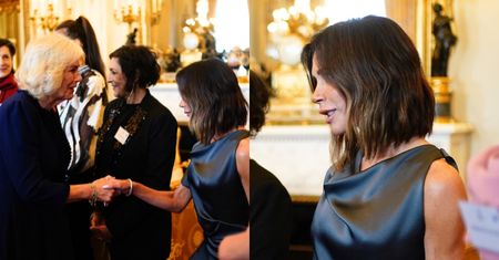 Elegancka Victoria Beckham zadaje szyku na spotkaniu z królową Camillą