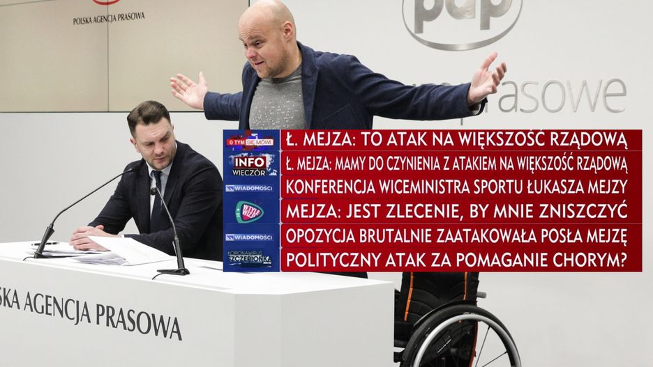 Konferencja prasowa Łukasza Mejzy