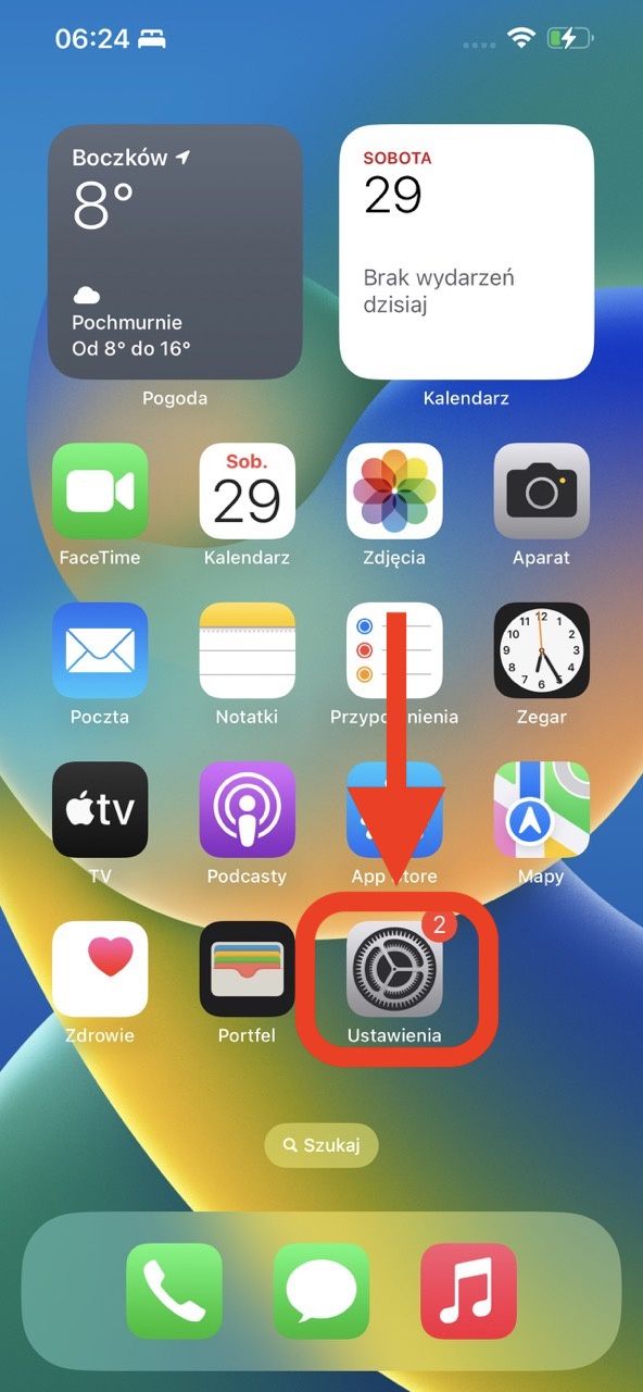 ustawienia iphone