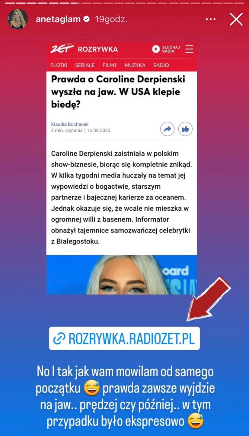 Oświadczenia Anety Glam i Caroline Derpienski