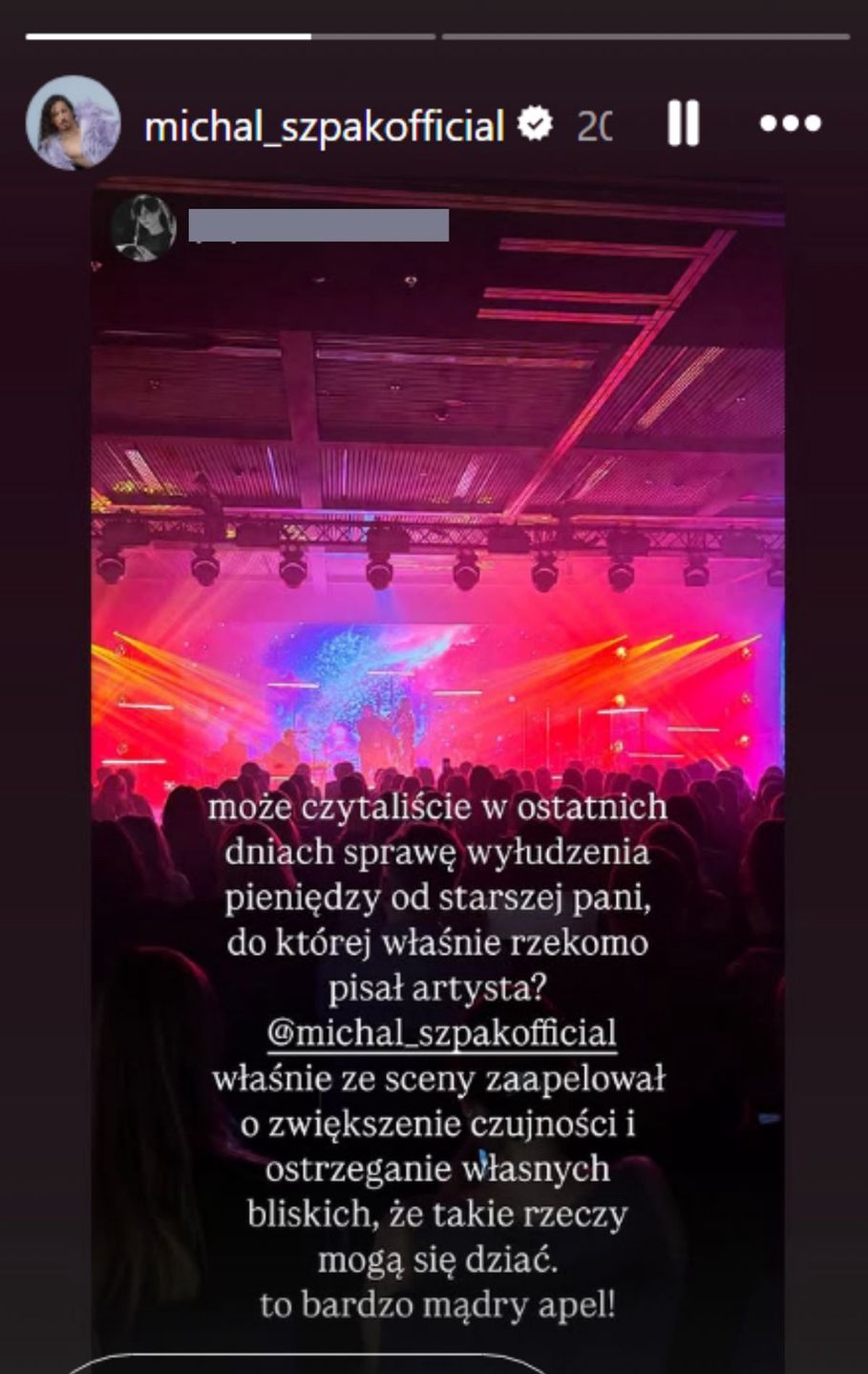 Michał Szpak zaapelował do fanów 