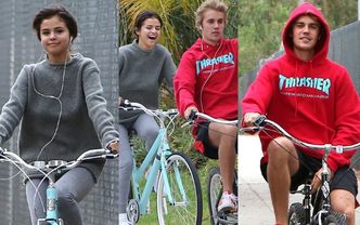 Uśmiechnięta Selena i spocony Bieber jeżdżą na rowerach (ZDJĘCIA)