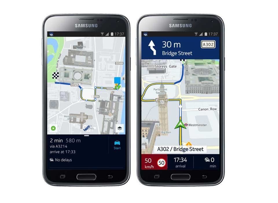 Mapy HERE na smartfony Samsung Galaxy