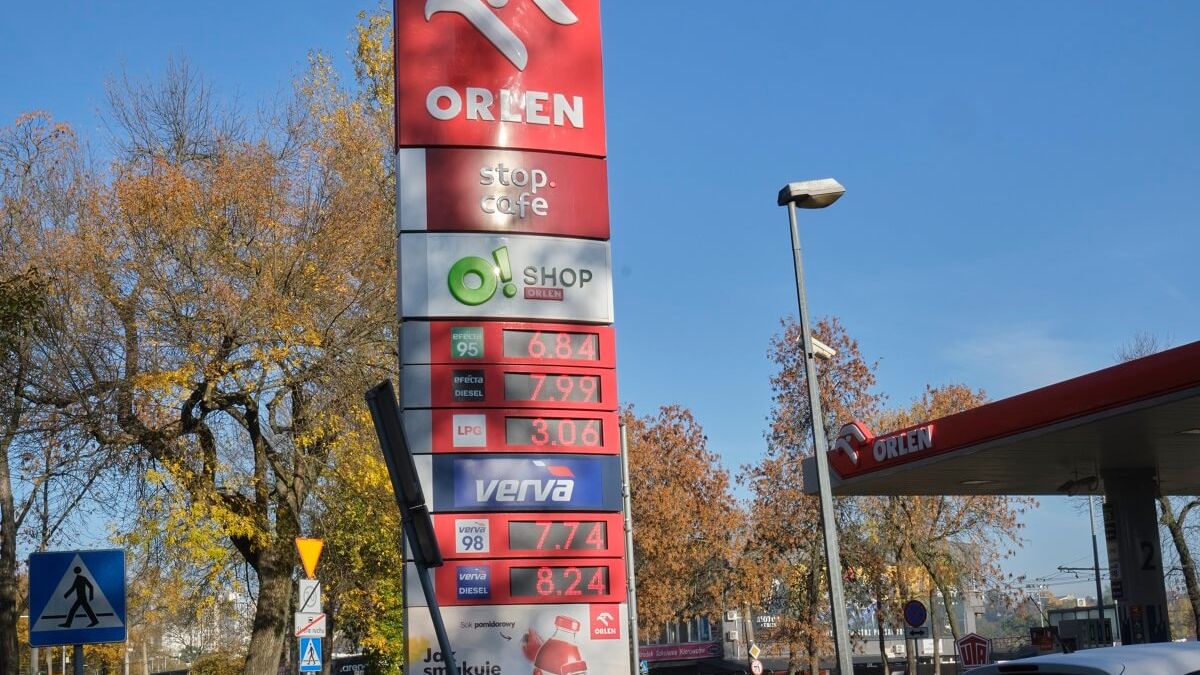 Ceny paliw na stacji Orlen przy al. Piłsudskiego w Lublinie - stan na dzień 10.10.2022