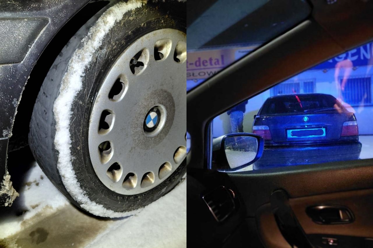 Jechał BMW na łysych oponach. Policja nie miała wyjścia