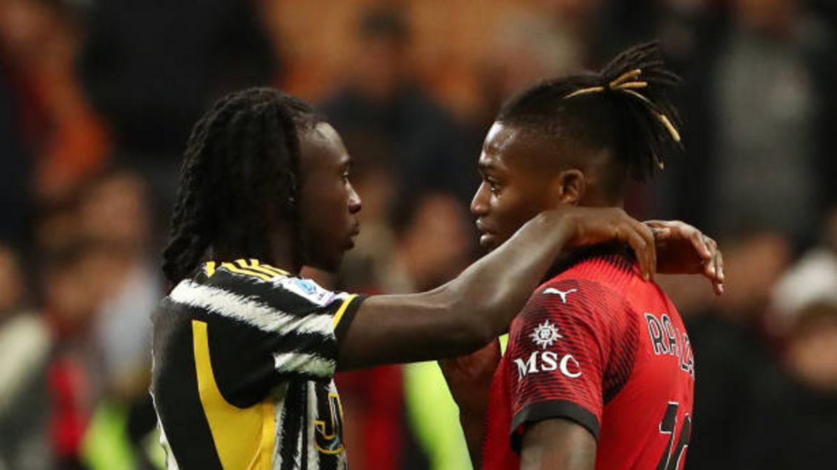 Moise Kean i Rafael Leao po meczu