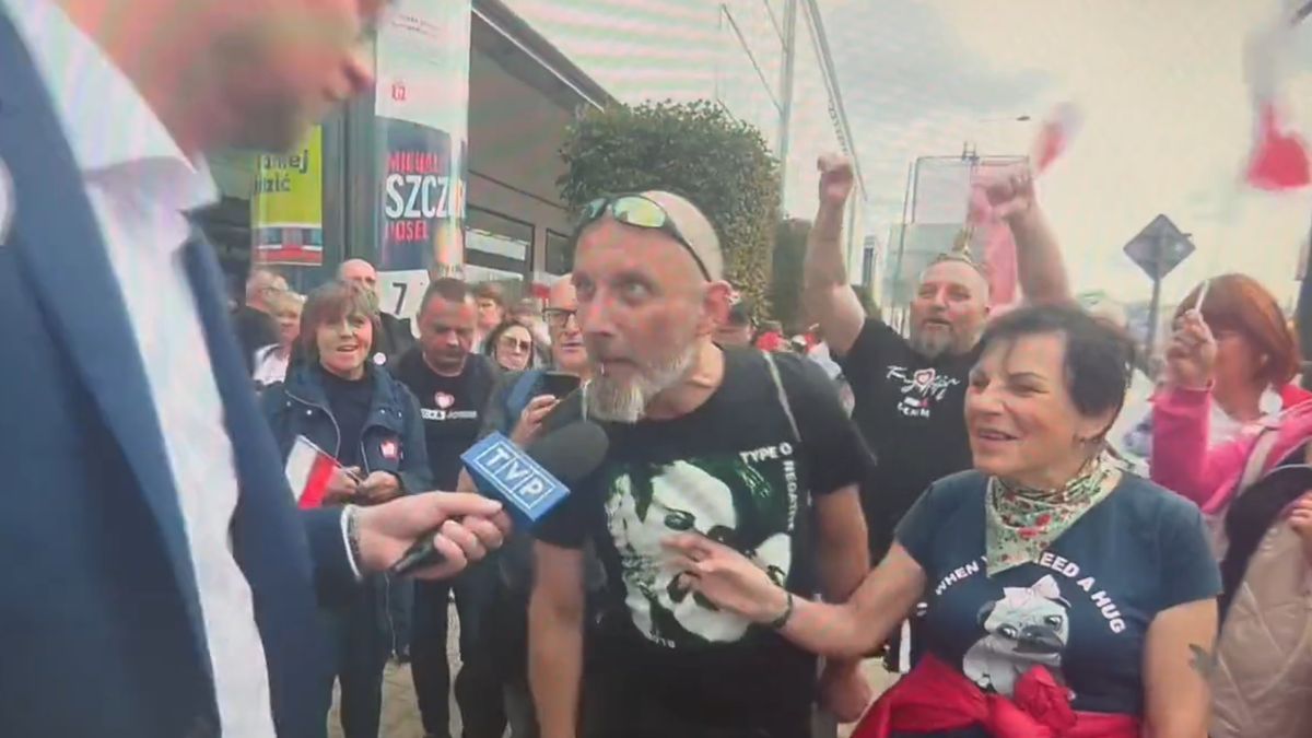 Między pracownikiem TVP i uczestnikiem marszu opozycji doszło do wymiany zdań