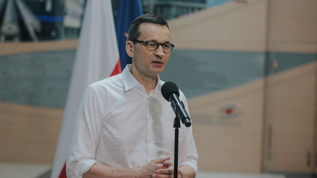 Prime Minister Mateusz Morawiecki came to Wrocaw on June 20, 2020. He visited Scanway and congratulated them on their technological development. (Photo by Krzysztof Zatycki/NurPhoto via Getty Images)