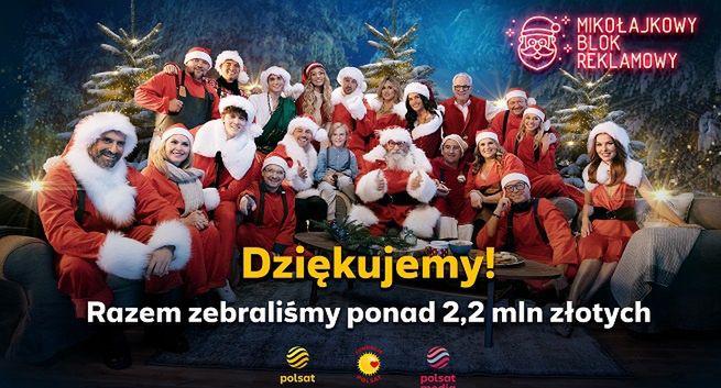 Wzrosła oglądalność Mikołajkowego Bloku Reklamowego w Polsacie. Ponad 2,2 mln widzów dla chorych dzieci
