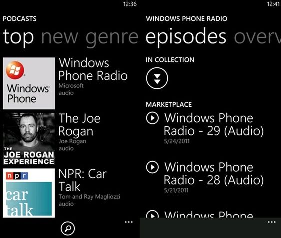 Windows Phone Mango - jakie zmiany wprowadzi do Music+Videos hub?