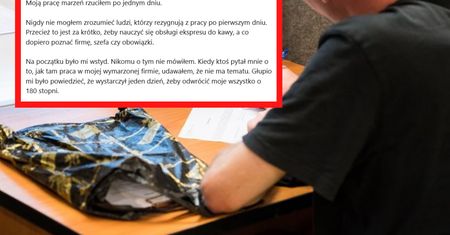 W pracy marzeń wytrzymał jeden dzień. "Na początku było mi wstyd"