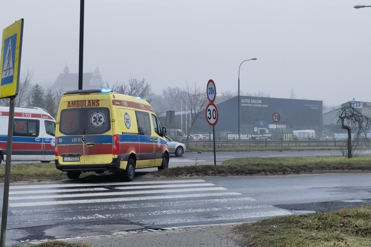 Karambol na wiadukcie ul. Mełgiewskiej w Lublinie