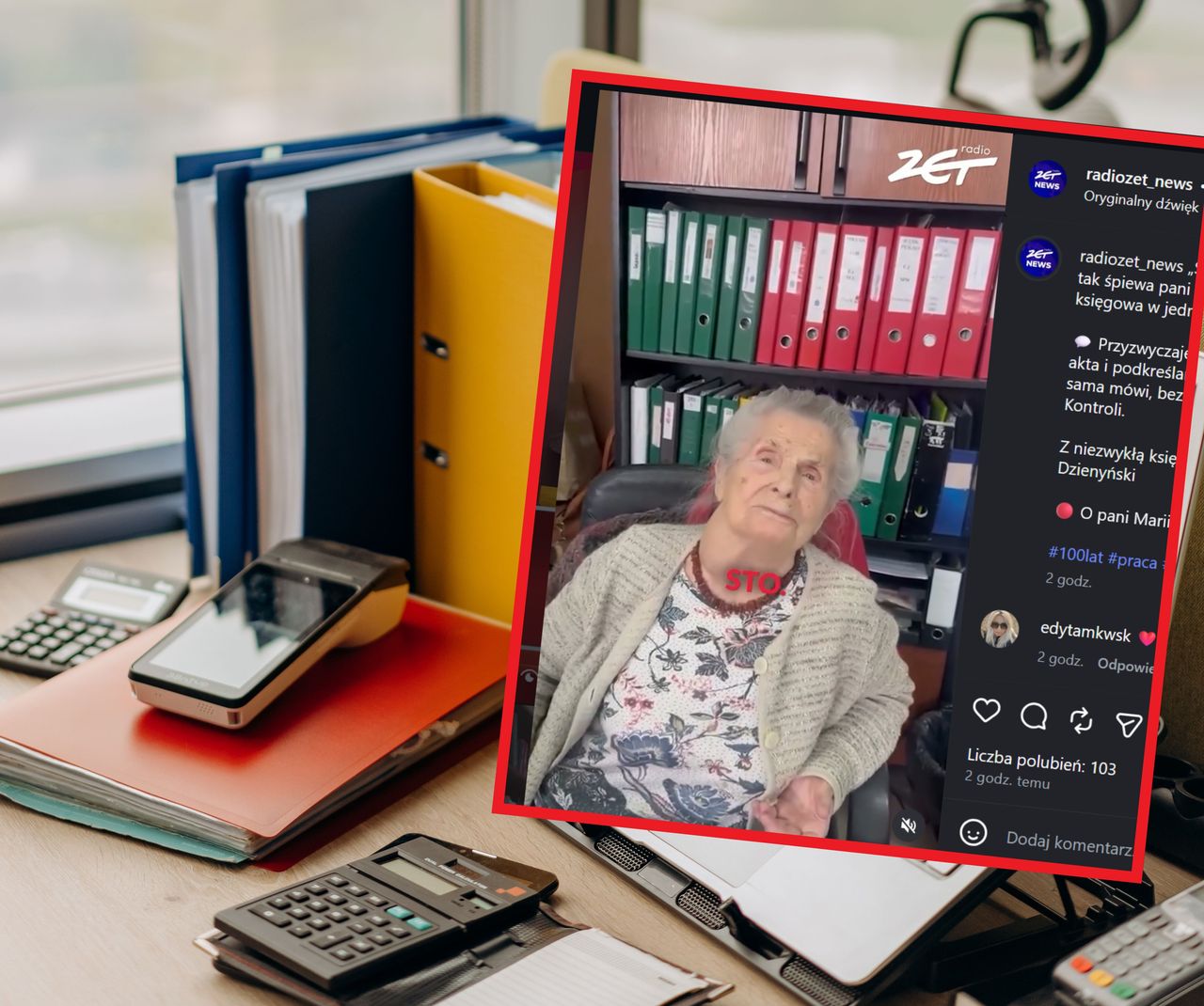 Pani Maria ma 100 lat i nadal pracuje. Jest księgową