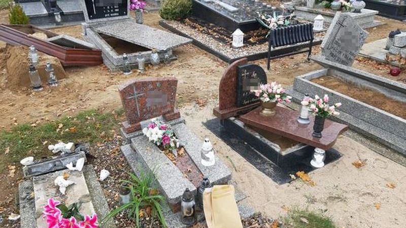 34-latek zdewastował cmentarz