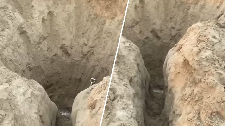 Ogromna dziura na brytyjskiej plaży, strażacy ostrzegają