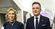 Żona Szymona Hołowni pokazała się publicznie u boku męża. Wyglądała olśniewająco