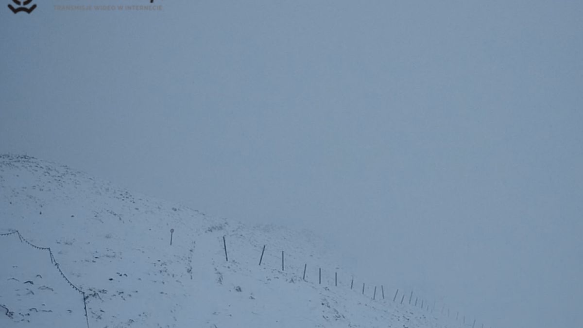 Trudne warunki w Tatrach. Widok na Kasprowy Wierch