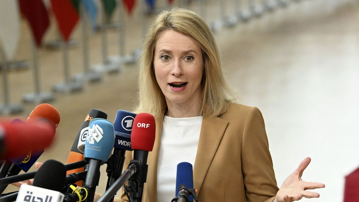 BRUSSELS, BELGIUM - MARCH 21: Kaja Kallas, Prime Minister (Estonia) pictured during the European Council on March 21, 2024 in Brussels, Belgium, 21/03/2024 ( Photo by Didier Lebrun / Photonews via Getty Images)