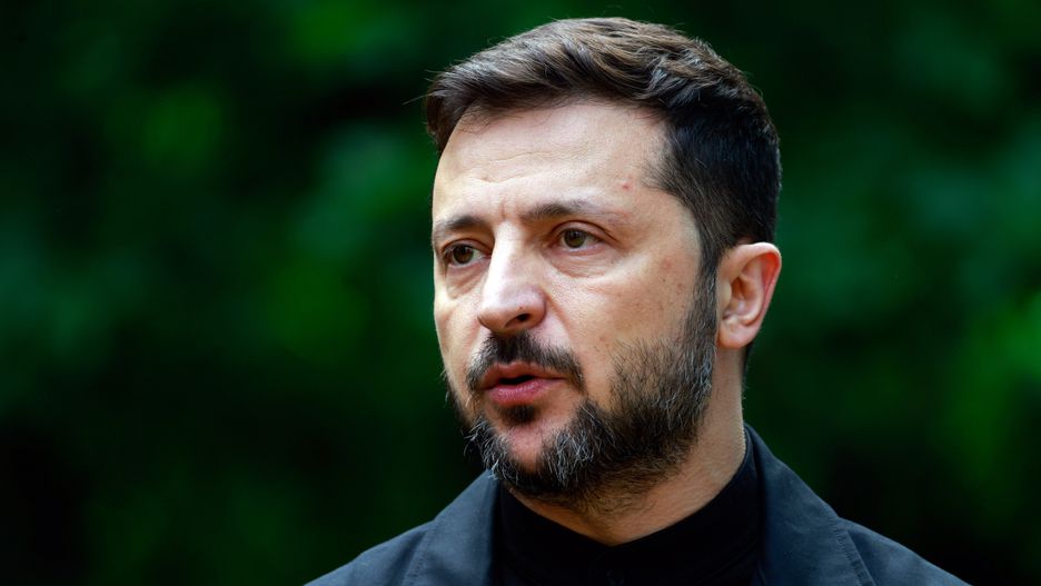 Ukrainian President Volodymyr Zelensky speaks during a meeting with British prime minister at Downing Street, London, Britain, 23 June 2025. EPA/JASON ALDEN / POOL Dostawca: PAP/EPA.