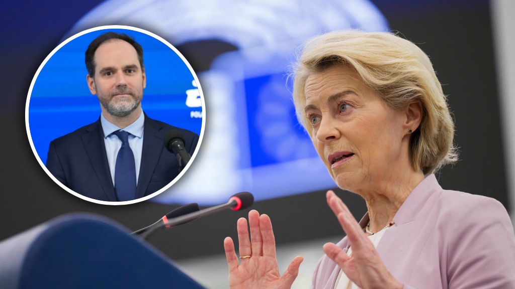 Szefowa KE Ursula von der Leyen, w kółku Ignacy Niemczycki