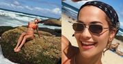 Muśnięta słońcem Rita Ora wygrzewa się w bikini na australijskiej skale (FOTO)
