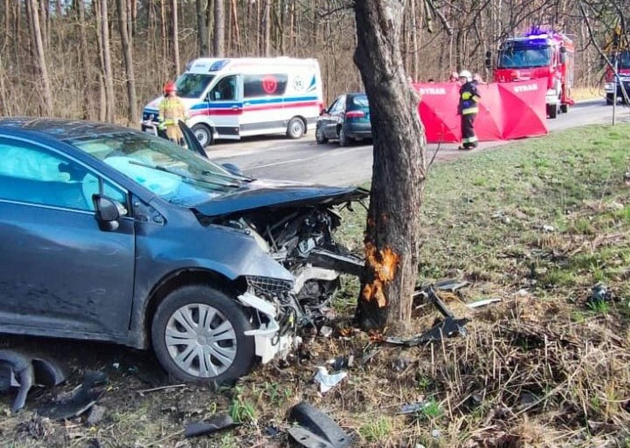 Śmiertelny wypadek pod Włodawą. Kierowca daewoo zginął na miejscu