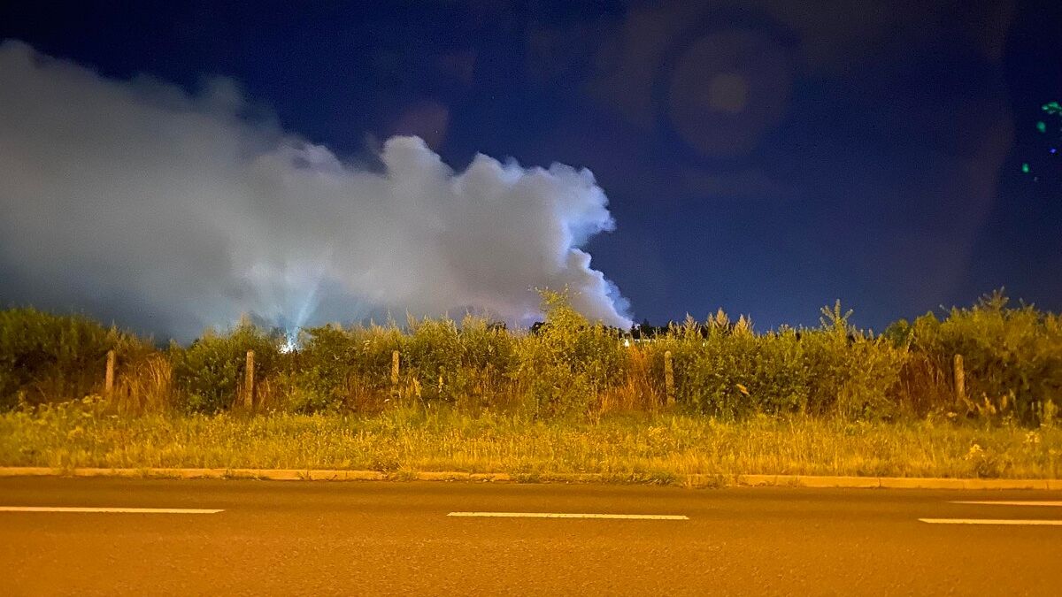 Nocny pożar w drukarni na Felinie w Lublinie