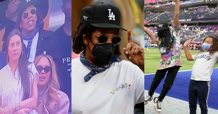 Jay-Z dokazuje z 10-letnią Blue Ivy Carter podczas 56. Super Bowl 2022. Beyonce ukryła się na trybunach? (ZDJĘCIA)