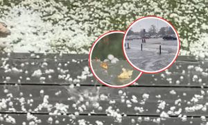 Aż zrobiło się biało. Potężna burza i gradobicie. Ulice popłynęły
