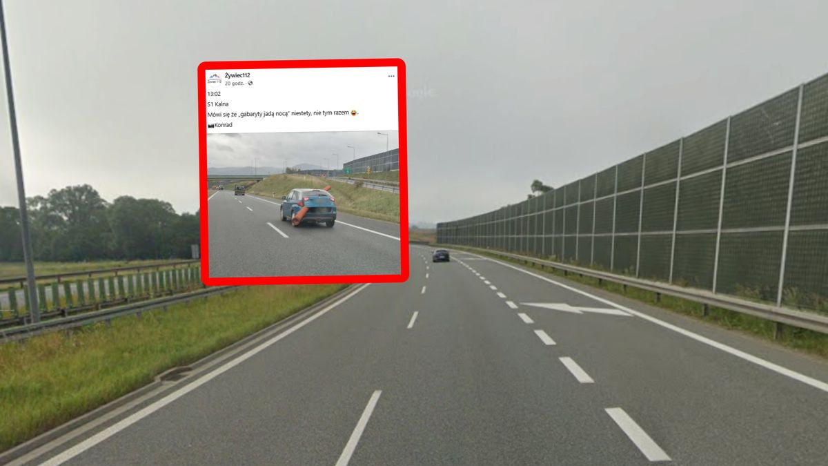 Pokazali, jak kierowca przewoził rurę.