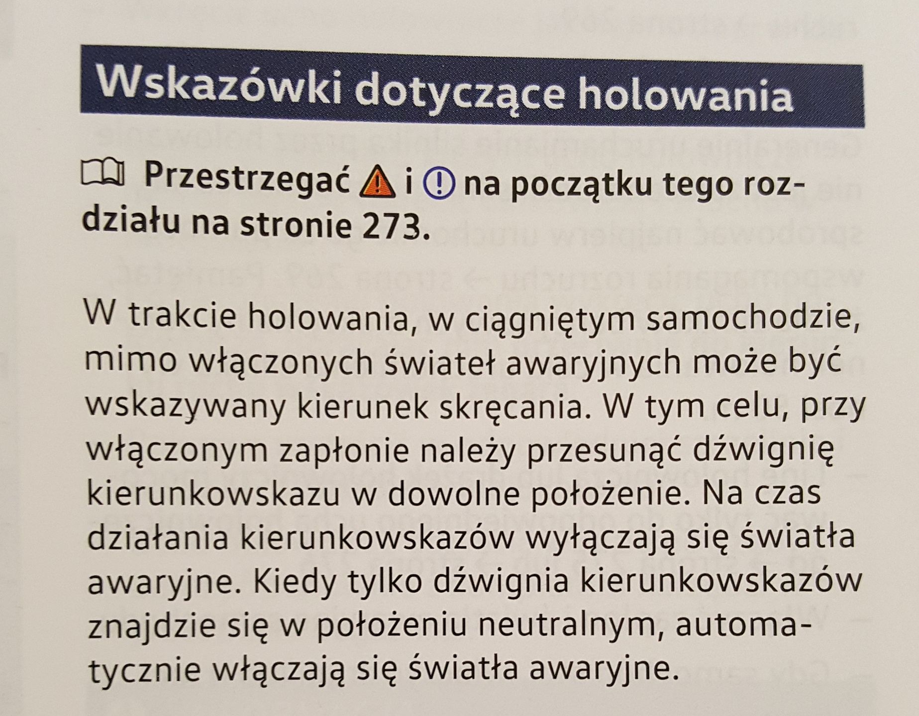 Zdjęcie instrukcji obsługi VW Golfa VII