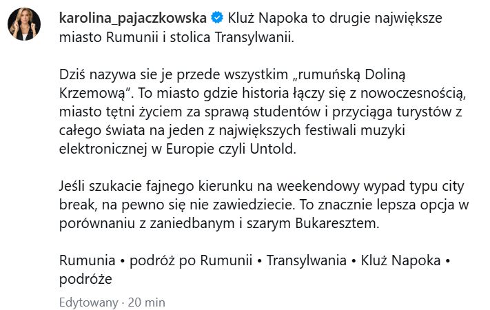 Karolina Pajączkowska dodała wpis o Rumunii