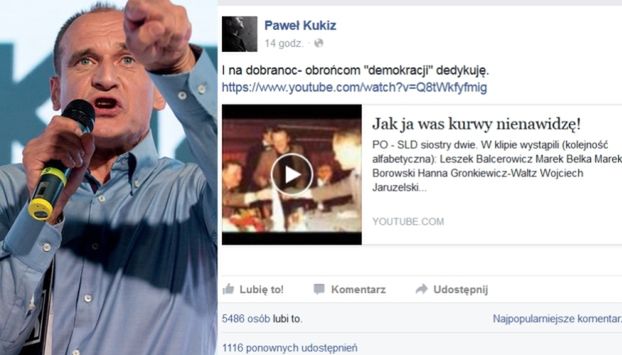 Kukiz do obrońców demokracji: "JAK JA WAS KU*WY NIENAWIDZĘ!"