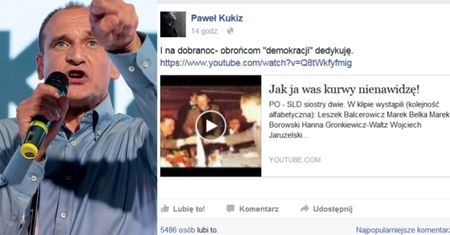 Kukiz do obrońców demokracji: "JAK JA WAS KU*WY NIENAWIDZĘ!"