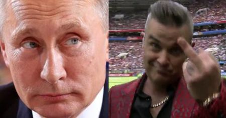 Mundial 2018: SKANDAL na otwarciu! Robbie Williams pokazał środkowy palec...