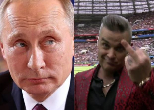 Mundial 2018: SKANDAL na otwarciu! Robbie Williams pokazał środkowy palec...