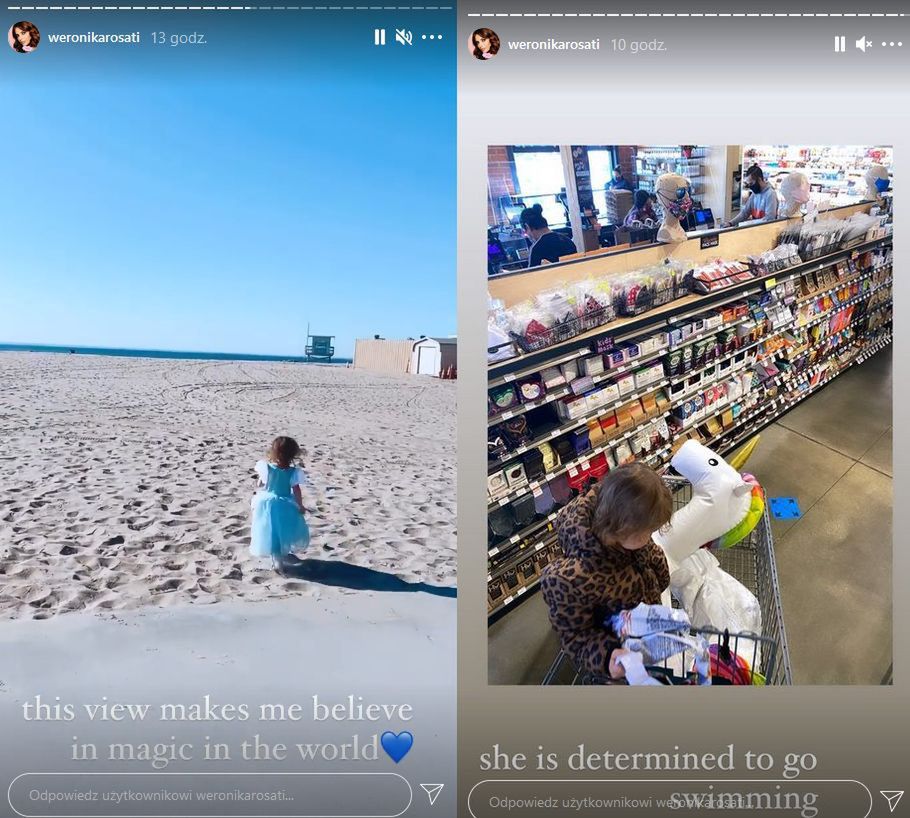 Weronika Rosati pokazuje córkę na plaży