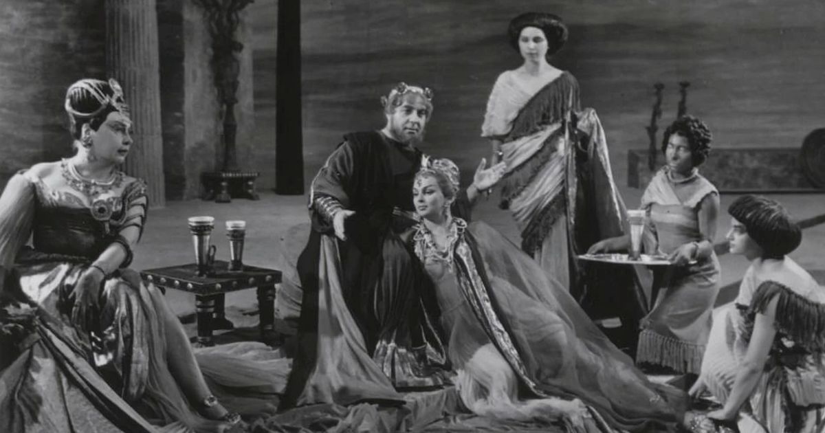 Franciszka Denis-Słoniewska (Herodiada), Wacław Domieniecki (Herod), Alicja Dankowska (Salome). Warszawa (1961) © Edward Hartwig, archiwum TW