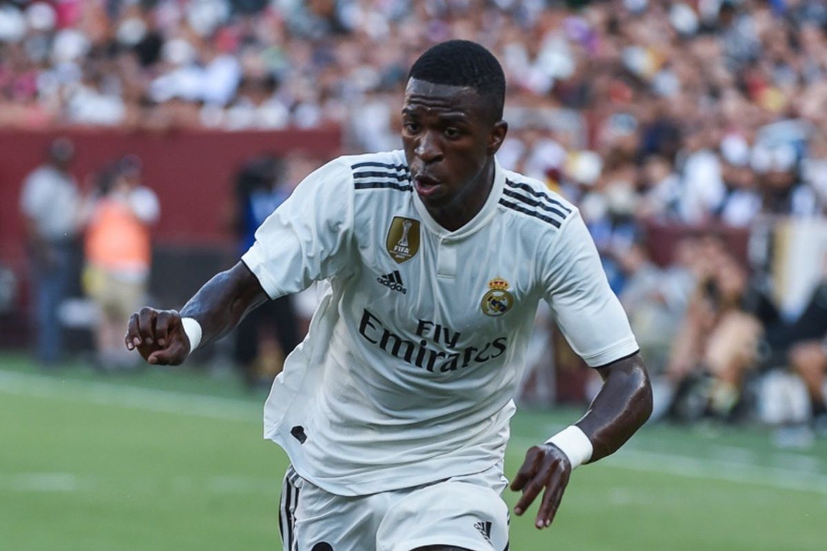 Vinicius Junior in the colours of Real Madrid