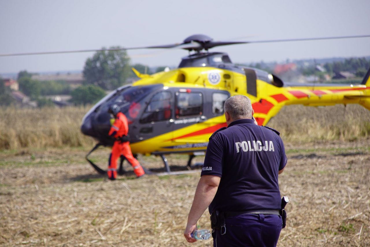 Rzepiennik Marciszewski: Chłopiec spadł z ciągnika. Interweniował śmigłowiec LPR