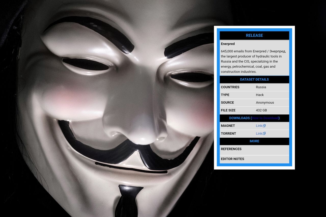 Anonymous w akcji. Przejęli 645 tys. wiadomości Enerpredu - Anonymous wykradli 432 GB danych