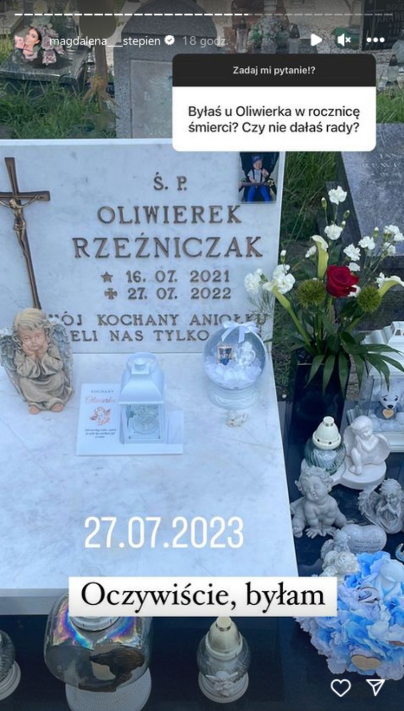 Magdalena Stępień pokazała, jak wygląda grób Oliwierka