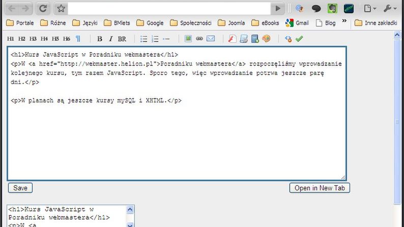 Podręczny edytor HTML 1