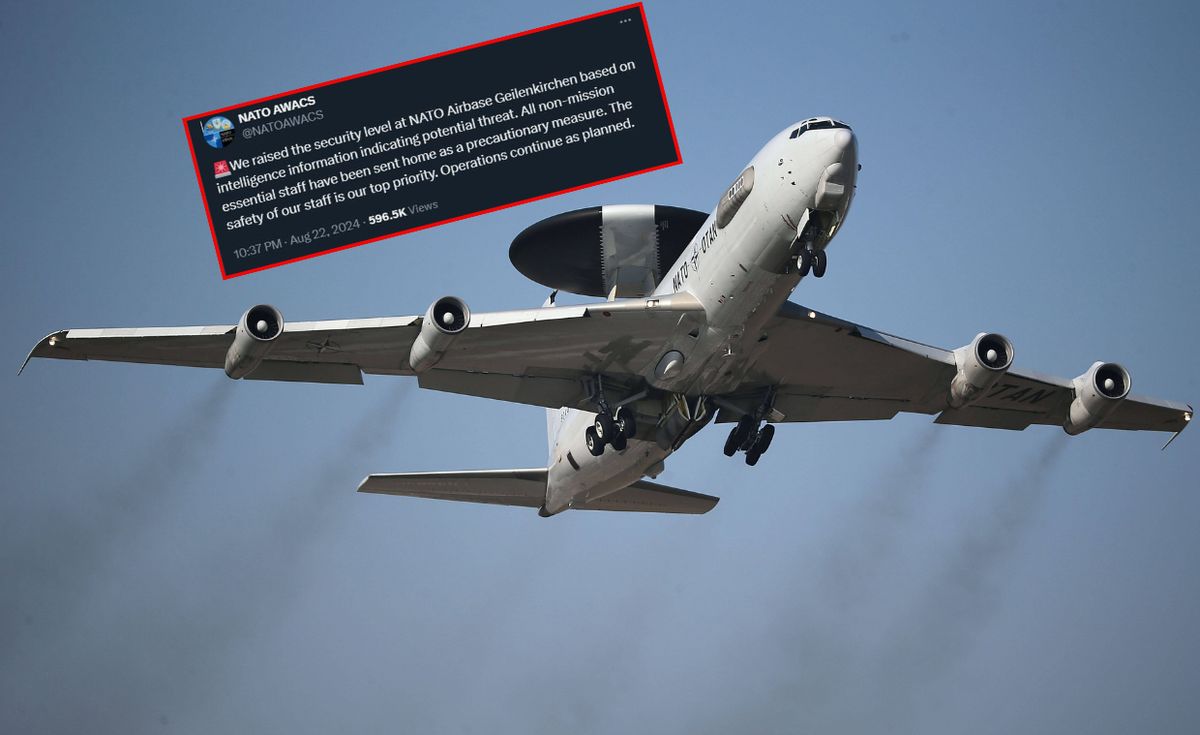 Z bazy NATO w Geilenkirchen operują samoloty wczesnego ostrzegania AWACS