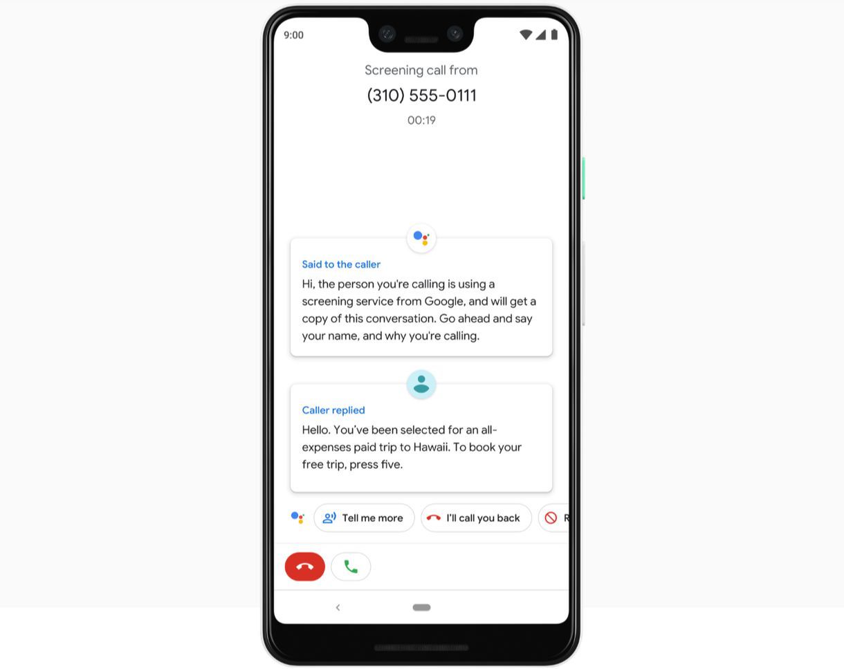 Google Pixel 3 XL - ochronna przed spamem