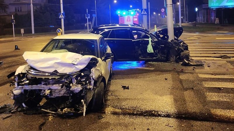 Nocny wypadek na al. Kraśnickiej w Lublinie