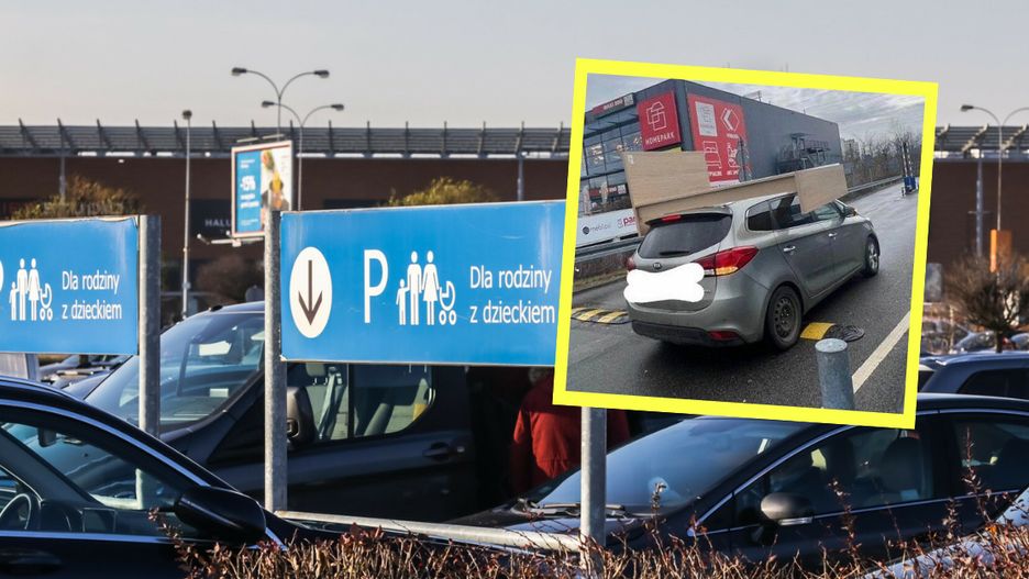 Kierowca wiózł łóżko na dachu